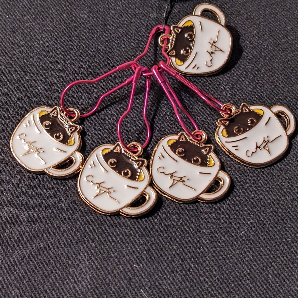 Stitch markers, knit, crochet.